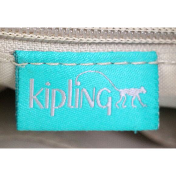 Kipling TURQUOISE NYLON CANVAS STRAP BAG CHARM SHOULDER BAG X-BODY HANDBAG PURSE - Picture 14 of 14